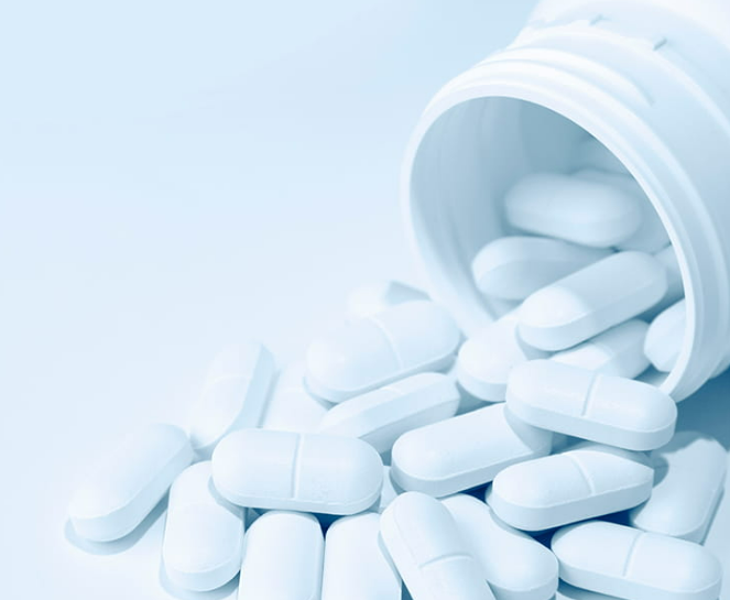 Medicamentos alopáticos azul claro