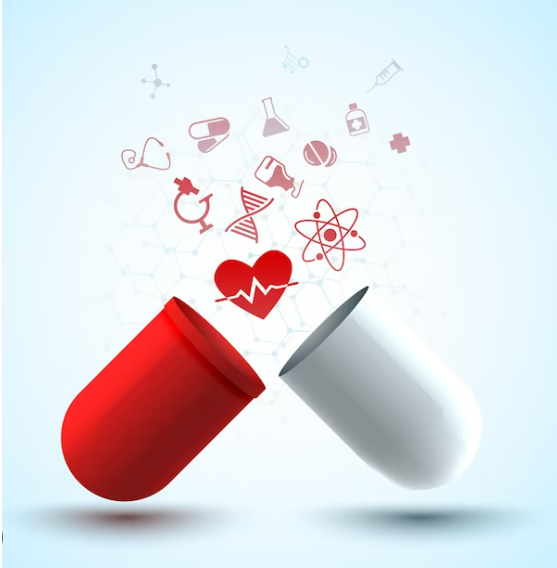 Medicamentos manipulados de qualidade cápsula com ilustração