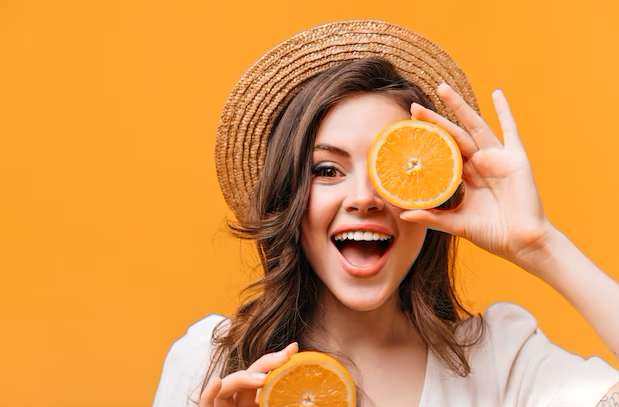 Vitamina C mulher otimista